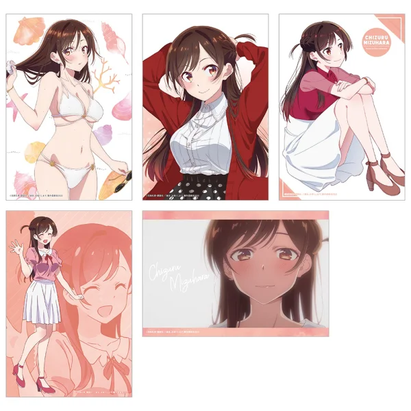 KADOKAWA Rent-A-Girlfriend Swimsuit and Girlfriend Illustration Cards (Set of 5) Chizuru Mizuhara A - Rent-A-Girlfriend