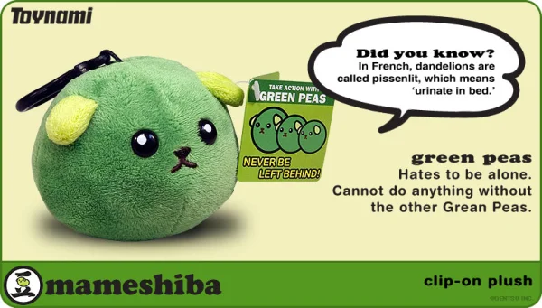 Toynami Mameshiba Clip-On - Green Peas Beanie - Mameshiba
