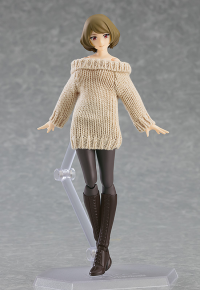 figma Styles Off-the-Shoulder Sweater Dress (Beige) 4