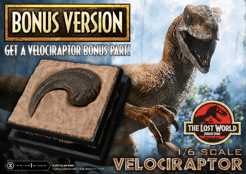 Prime 1 Studio Legacy Museum Collection The Lost World: Jurassic Park (Film) Velociraptor Bonus Version 1/6 Scale - Jurassic Park