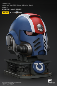 Ultramarines Lieutenant Titus' MKX Helmet & Display Stand 7