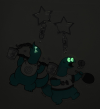 Gal & Dino Glow-in-the-Dark Acrylic Keychain Badminton 6