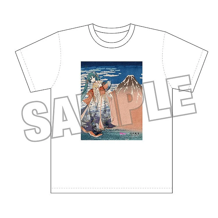 Presence CO., LTD. Hatsune Miku x Katsushika Hokusai iXima T-shirt Fine Wind, Clear Morning - Hatsune Miku