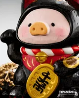 TOYZEROPLUS LuLu the Piggy - 18cm Wood-Carving Maneki Lu (Black Cat) - LuLu The Piggy - photo 4