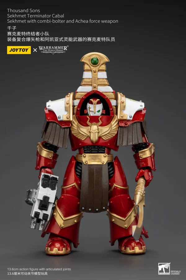 JOYTOY Thousand Sons Sekhmet Terminator Cabal Sekhmet With Combi-Bolter And Achea Force Weapon - Warhammer 40K