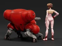 Max Factory PLAMAX minimum factory MF-94 Motoko Kusanagi with Fuchikoma - Ghost in the Shell - photo 2