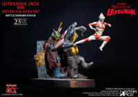 ULTRAMAN 60TH ANNIVERSARY  Ultraman Jack vs Zetton II & Alien Bat Battle scene diorama resin statue 7