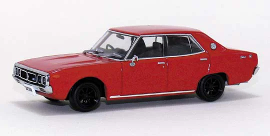 Aoshima DIECAST MODEL CAR: 1/43 HGC110 DATSUN 240K GL (YONMERI) EARLY Ver. (RED) - Scale Figures