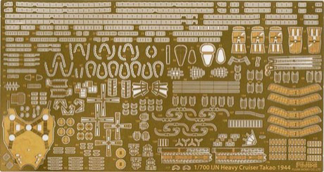 [TOKU-45 EX-101] 1/700 Photo-Etched Parts for IJN Heavy Cluiser Takao (w/Ship Name Plate)