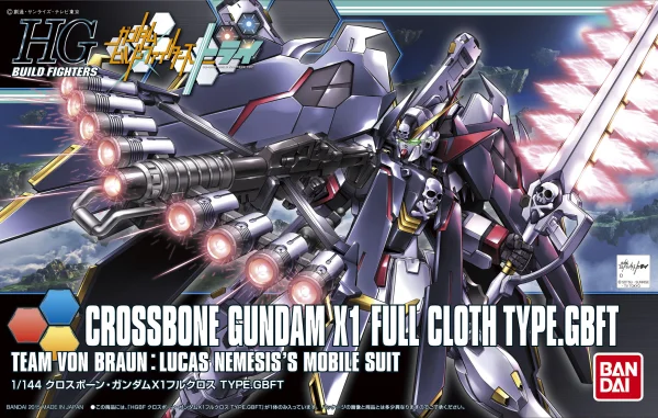 BANDAI HOBBY HGBF 1/144 CROSSBONE GUNDAM X1 FULL CLOTH Ver. GBF - Gundam Build Fighters / Try