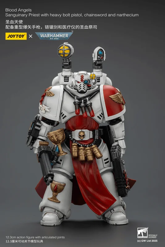 JOYTOY Blood Angels Sanguinary Priest with Heavy bolt pistol, chainsword and narthecium - Warhammer 40K