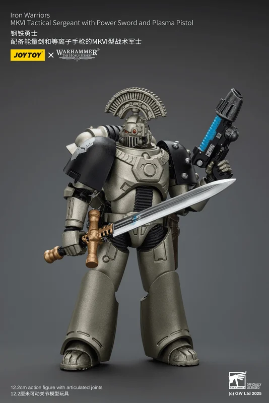 JOYTOY Iron Warriors MKVI Tactical Sergeant with Power Sword and Plasma Pistol - Warhammer 40K