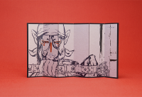 Mononoke Mini Folding Screen Ink Painting Medicine Seller 1
