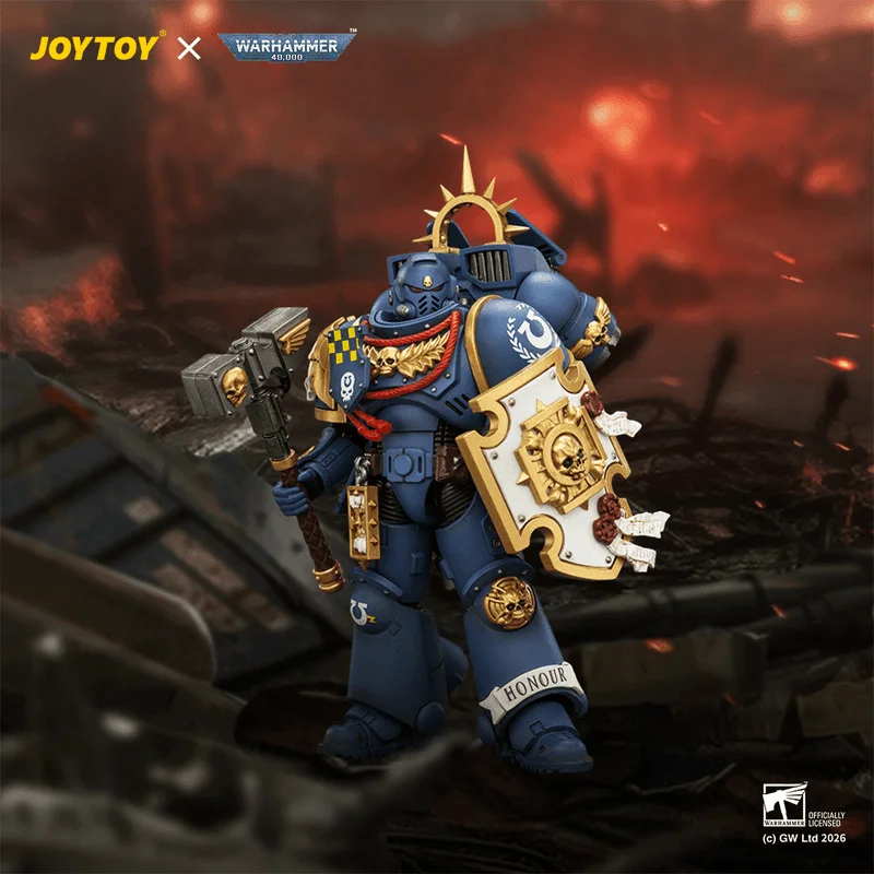 JOYTOY Ultramarines Captain with Jump Pack and Relic Shield - Warhammer 40K