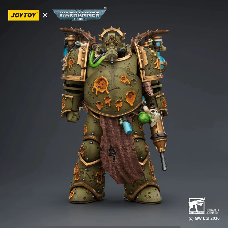 JOYTOY Death Guard Biologus Putrifier with Injector Pistol and Hyper Blight Grenades - Warhammer 40K