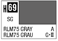 AQUEOUS HOBBY COLOR - H69 SEMI-GLOSS RLM75 GRAY (GERMAN AIRCRAFT) 1