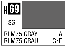 AQUEOUS HOBBY COLOR - H69 SEMI-GLOSS RLM75 GRAY (GERMAN AIRCRAFT)