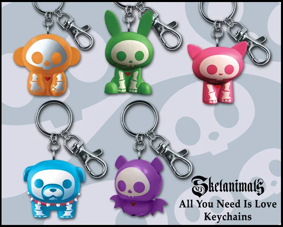 Toynami Skelanimals PVC Keychain - Green Jack (Rabbit) - Skelanimals
