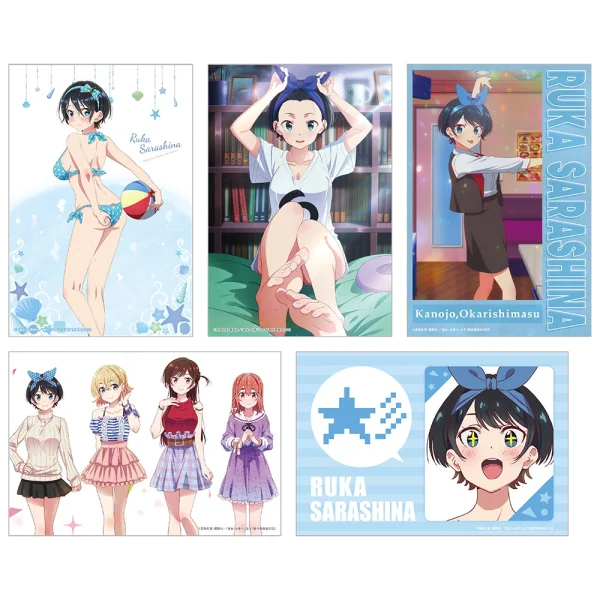 KADOKAWA Rent-A-Girlfriend Swimsuit and Girlfriend Illustration Cards (Set of 5) Ruka Sarashina B - Rent-A-Girlfriend