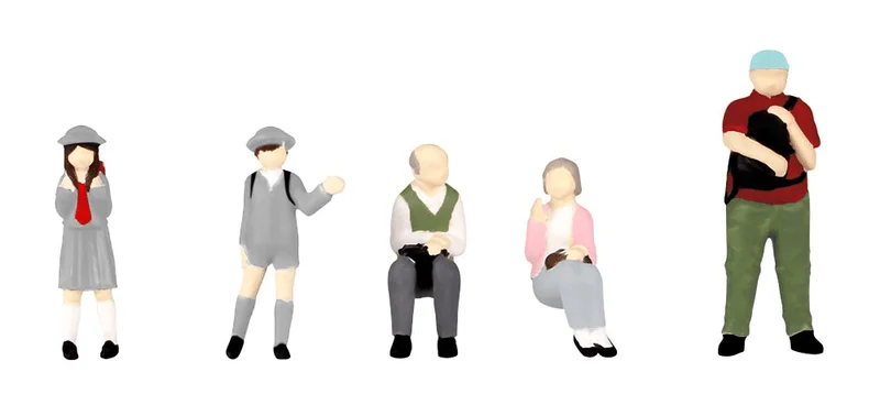 PLUM PMOA 1/80 Scale super minifigure series12 That Day's Bus Stop Set 2 - Scale Figures