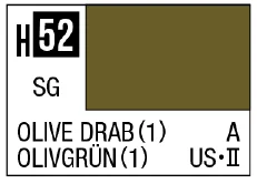 GSI Creos AQUEOUS HOBBY COLOR - H52 SEMI-GLOSS OLIVE DRAB(1) (USAF/ARMY AIRCRAFT)