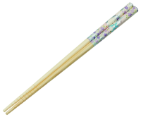 Lavender Flowers and Silver Totoro Bamboo Chopsticks 1