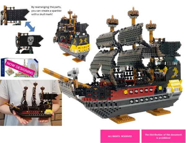 Kawada Pirate Ship DX, - Nanoblock