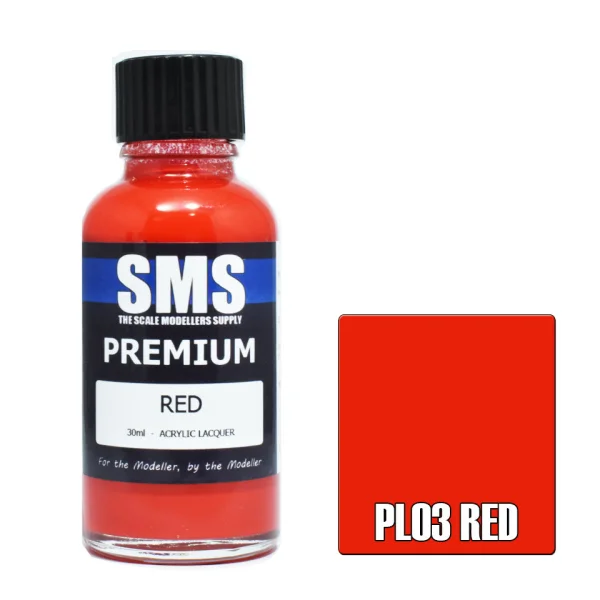 The Scale Modellers Supply (SMS) Premium RED 30ml - Paints