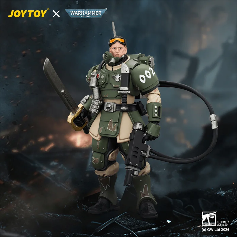 JOYTOY Astra Militarum Kasrkin 7 with Hot-shot Laspistol and Power Sword - Warhammer 40K