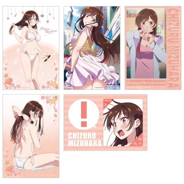 KADOKAWA Rent-A-Girlfriend Swimsuit and Girlfriend Illustration Cards (Set of 5) Chizuru Mizuhara B - Rent-A-Girlfriend