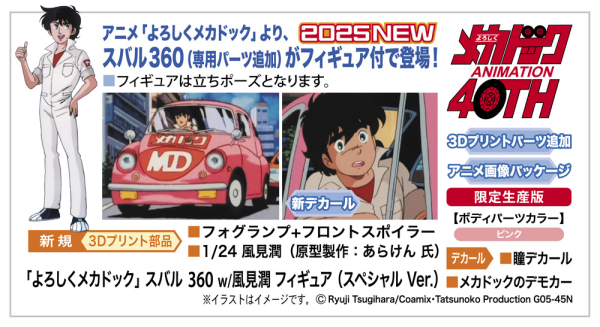 1/24 [MECHA-DOC] SUBARU 360 w/JUN KAZAMI Figure (Special Ver.) (TBA)