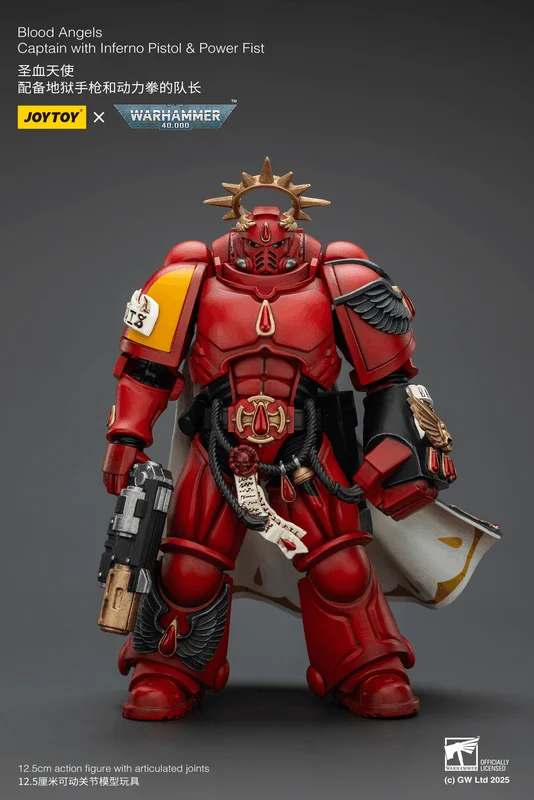 JOYTOY Blood Angels Captain with Inferno Pistol & Power Fist - Warhammer 40K