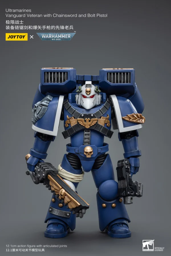 JOYTOY Ultramarines Vanguard Veteran with Chainsword and Bolt Pistol - Warhammer 40K