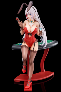 Riselia Ray Crystalia wearing crimson bunny costume with Nip Slip Gimmick System 2