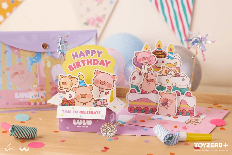 TOYZEROPLUS LuLu the Piggy Birthday - Birthday Card (B) - LuLu The Piggy