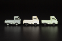 1/80 Scale Paper kit Town Corner Accessory Series kei truck(white/silver/pale green) 3
