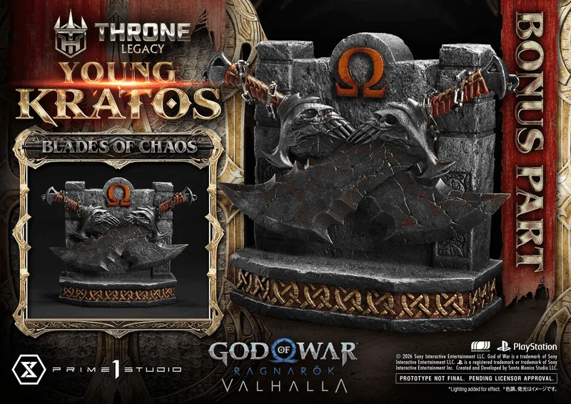 Prime 1 Studio Throne Legacy God of War: Ragnarok Young Kratos Bonus Version - God Of War