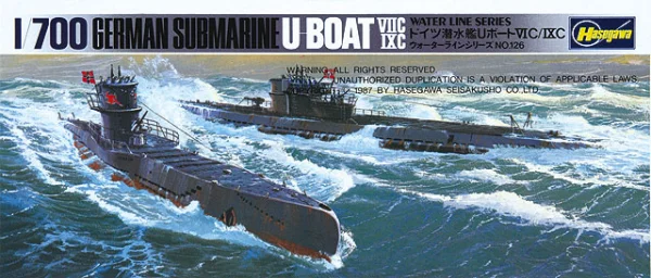 Hasegawa [901] 1:700 SUBMARINE U BOAT 7C/9C - Scale Kits