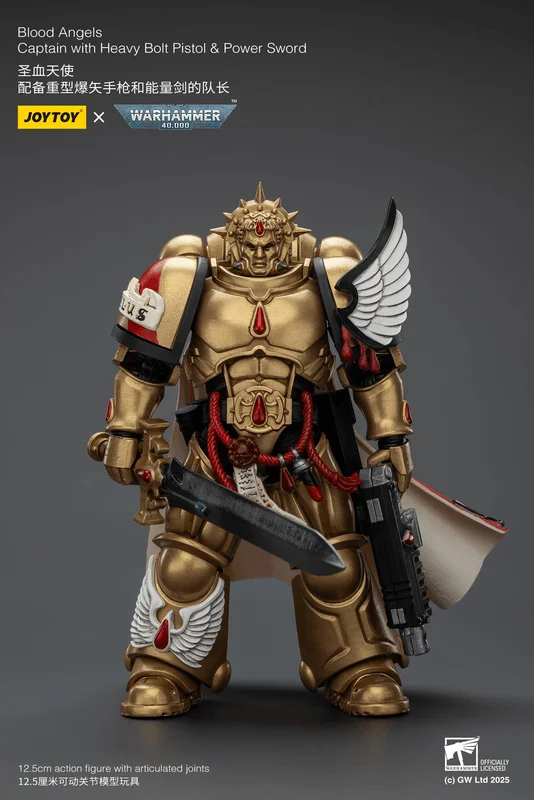 JOYTOY Blood Angels Captain with Heavy Bolt Pistol & Power Sword - Warhammer 40K