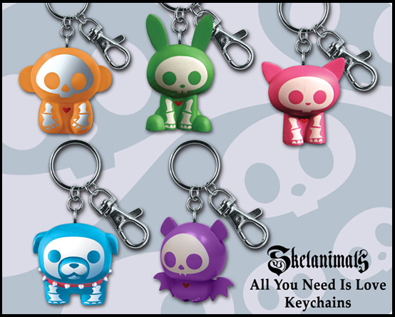 Skelanimals PVC Keychain - Orange Marcy (Monkey)