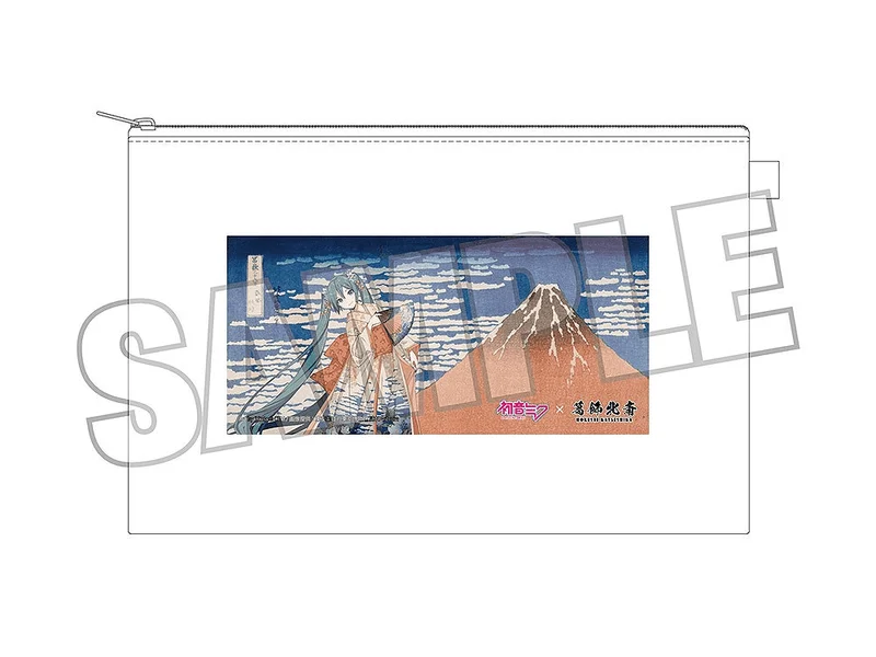 Presence CO., LTD. Hatsune Miku x Katsushika Hokusai iXima Pouch Fine Wind, Clear Morning - Hatsune Miku