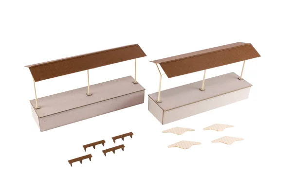 PLUM PMOA 1/80 Scale Paper kit Town Corner Accessory Series Local type island platform Extension set B（Shed） - Scale Kits