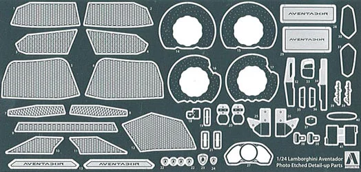 Aoshima 1/24 LAMBORGHINI AVENTADOR LP700-4 Common Detail-Up Parts - Kit Accessories