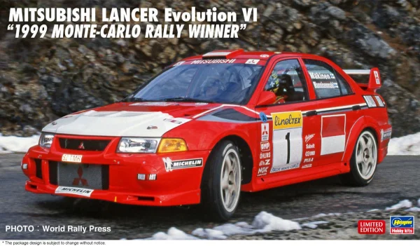 1/24  MITSUBISHI LANCER Evolution VI "1999 MONTE-CARLO RALLY WINNER"