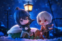 Shion and Nezumi Chibi Figures: A Distant Snowy Night Ver. 4