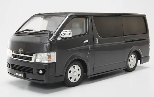Aoshima DIECAST MODEL CAR: 1/24 TYPE-200 HIACE SUPER-GL (DARK GRAY) (TOYOTA) - Scale Kits