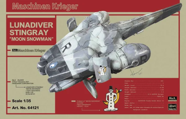Hasegawa 1/35 LUNADIVER STINGRAY MOON SNOWMAN - Maschinen Krieger
