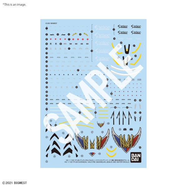 HG 1/100 YF-29 DURANDAL VALKYRIE  (MAXIMILIAN JENIUS USE) FULL SET PACK WATER DECALS