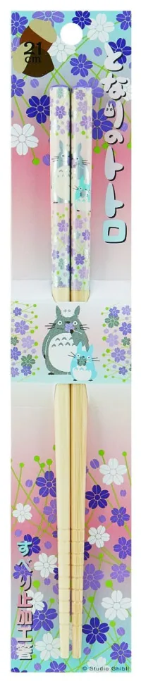 Skater Lavender Flowers and Silver Totoro Bamboo Chopsticks - Studio Ghibli - photo 2