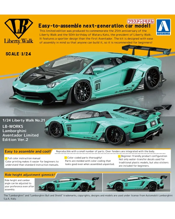 Aoshima LB-WORKS Lamborghini Aventador Limited Edition Ver.2 - Scale Kits